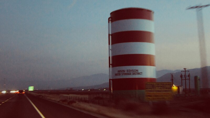 Highway view of water tank