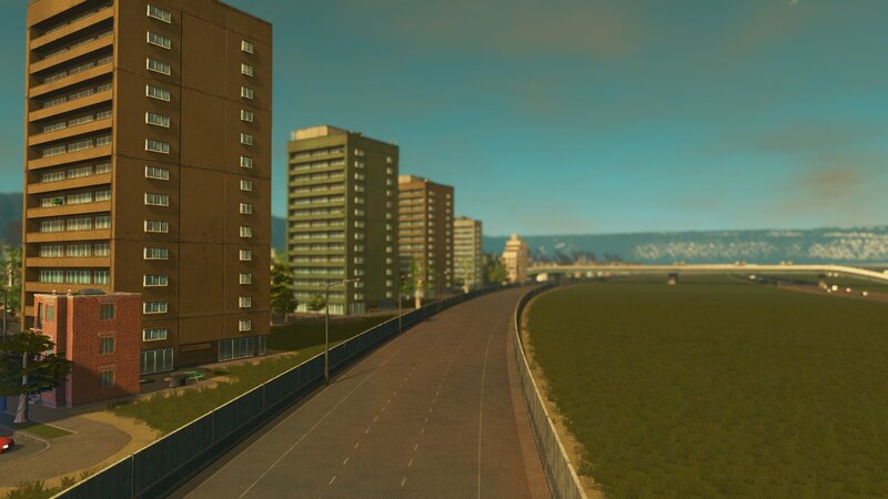 Highway with Apartment Buildings