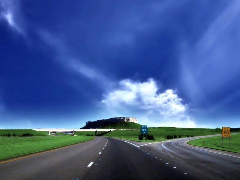 Highway with Mountain