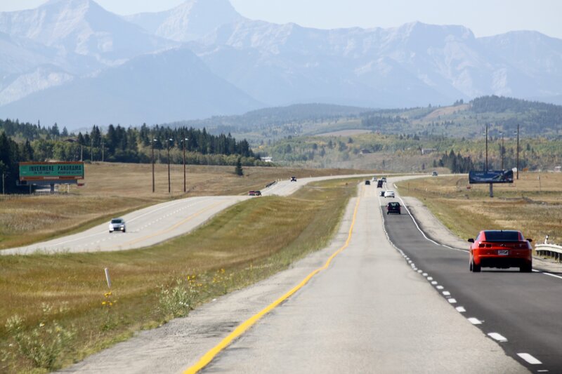 Highway with Mountains — Gray