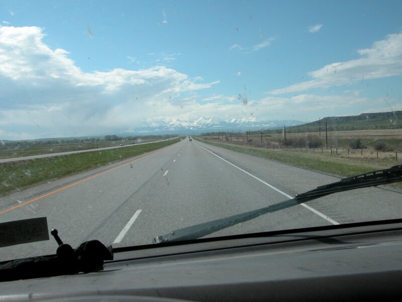 Highway with mountains in distance
