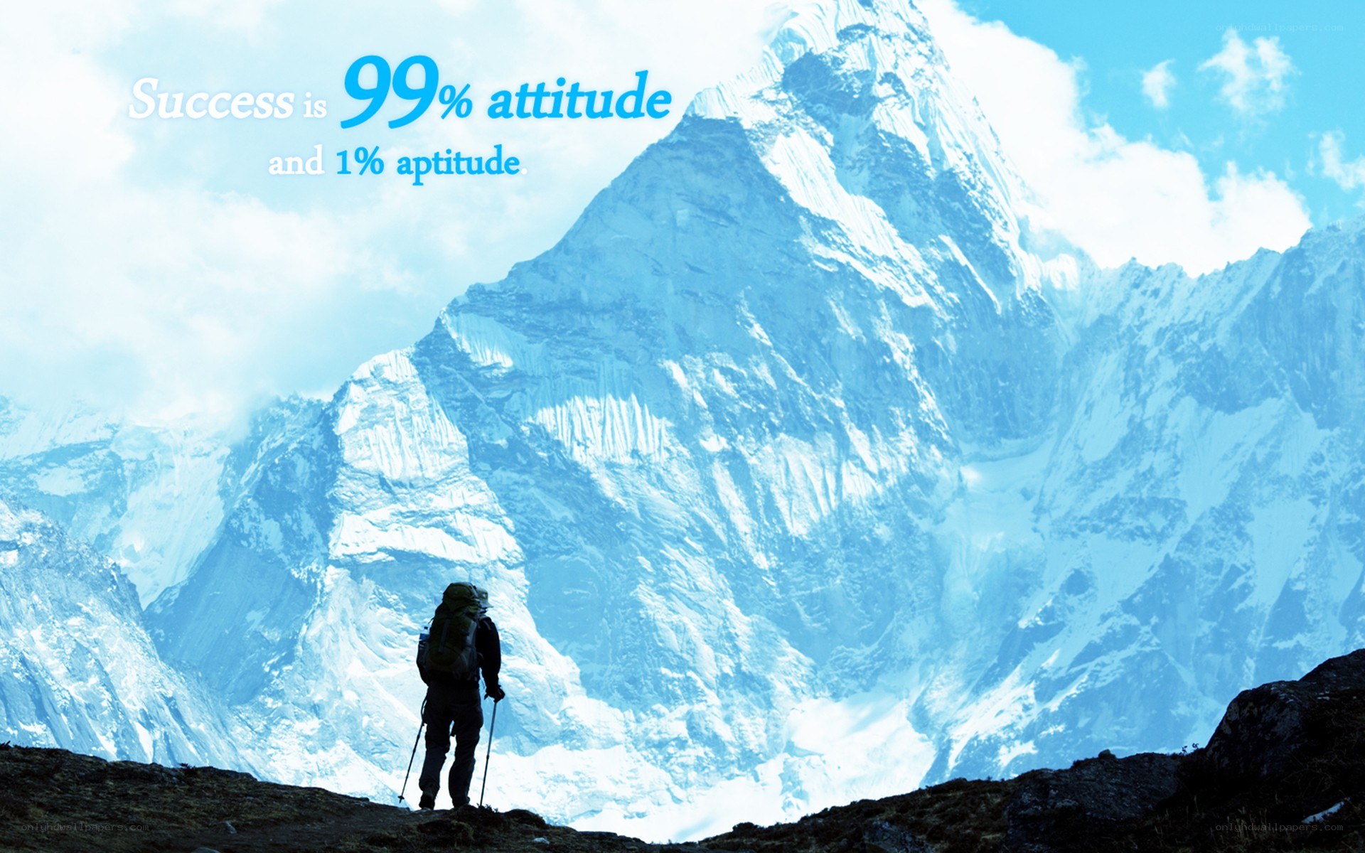 hiker facing mountain peak