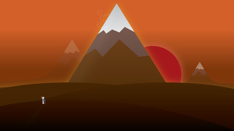 Hiker in Mountain Landscape