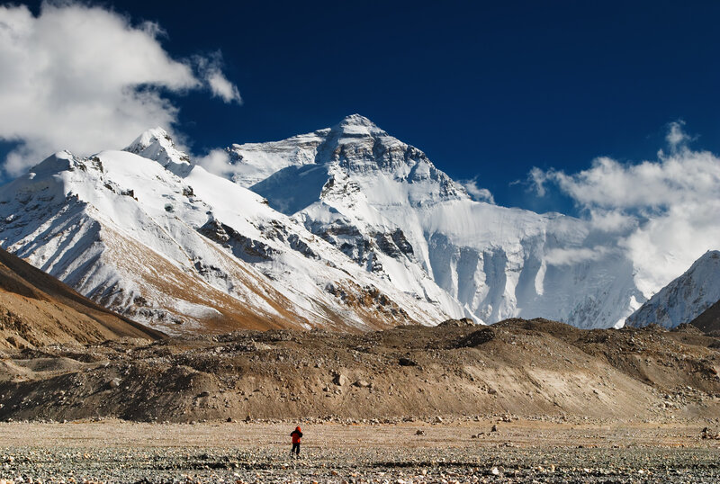 Hiker near Mount Everest