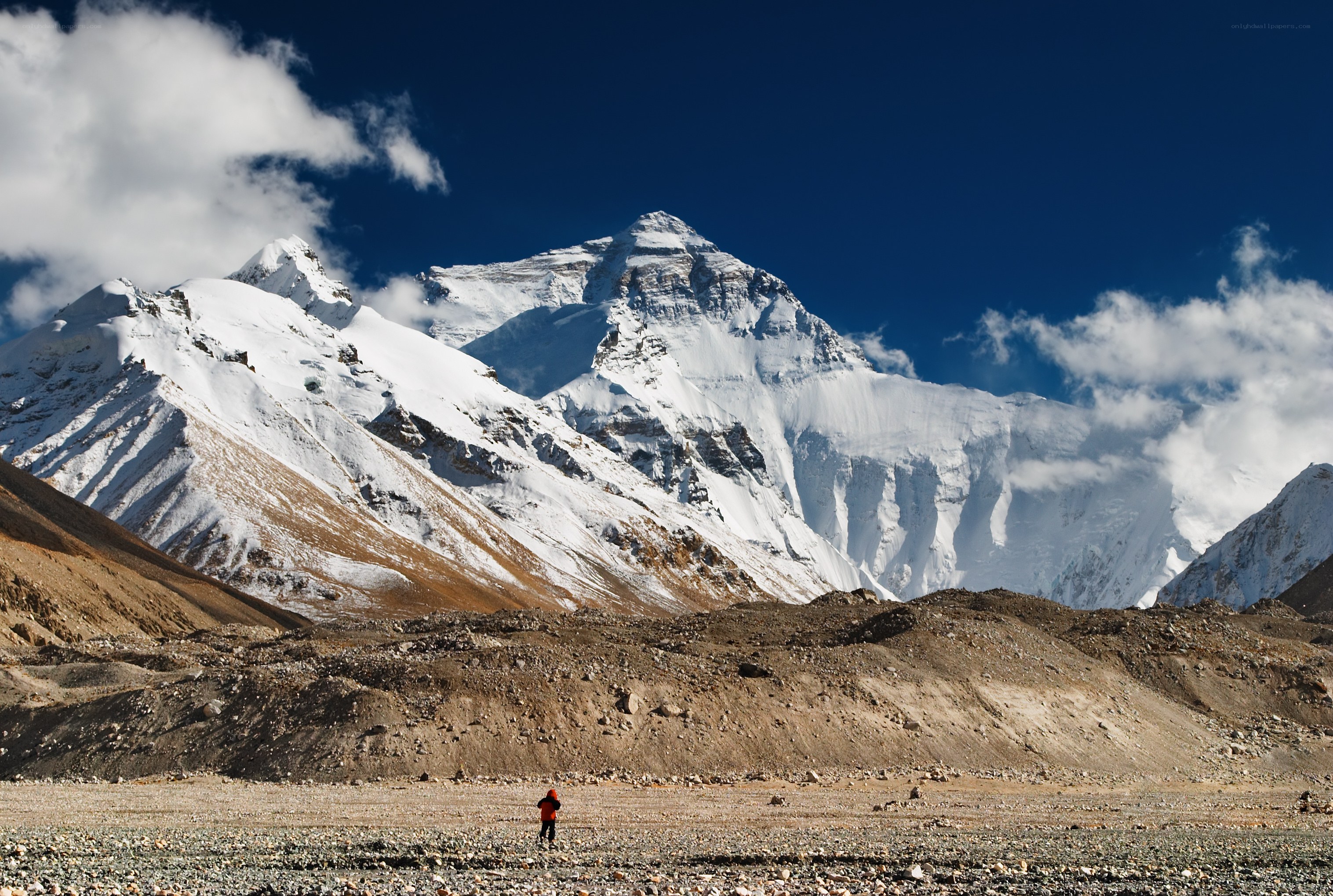 Hiker near Mount Everest