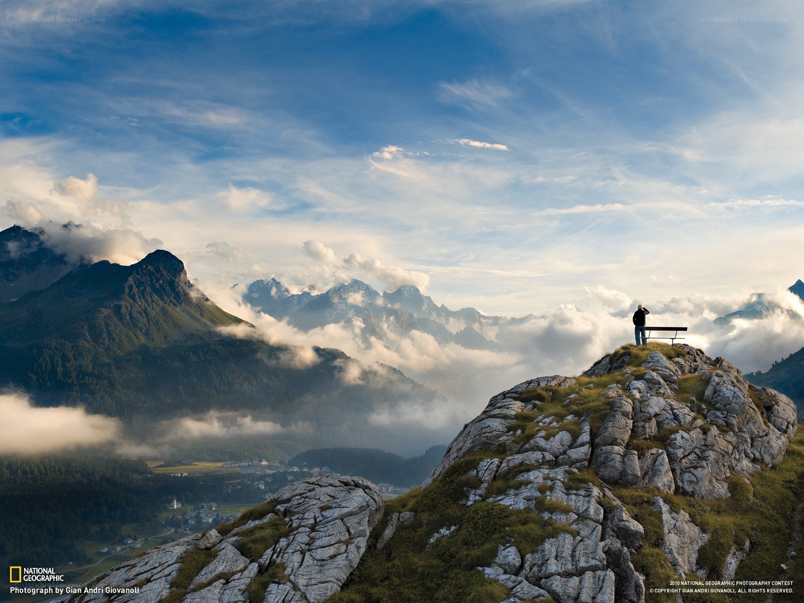 Hiker on a mountain peak