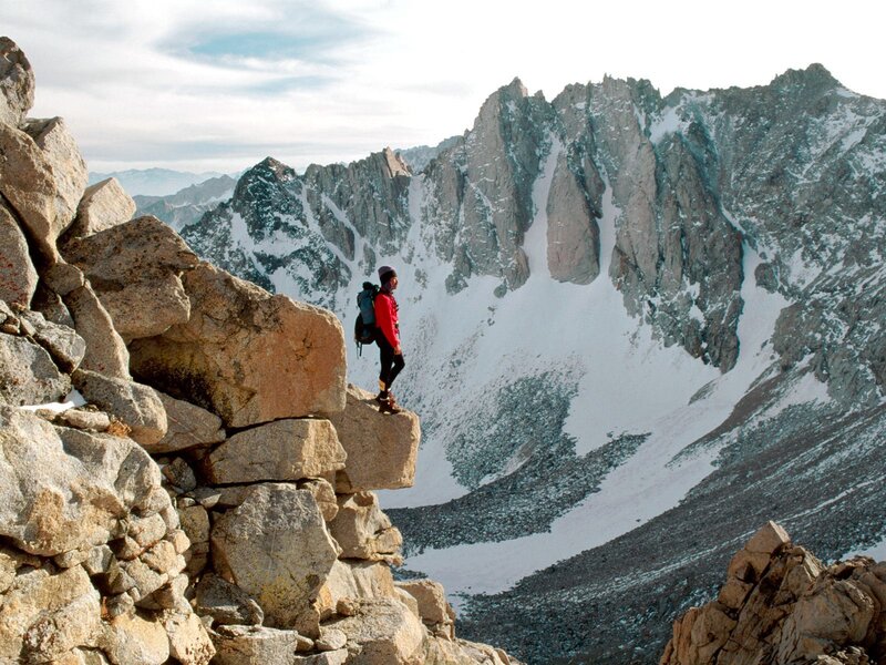 Hiker on a mountain peak
