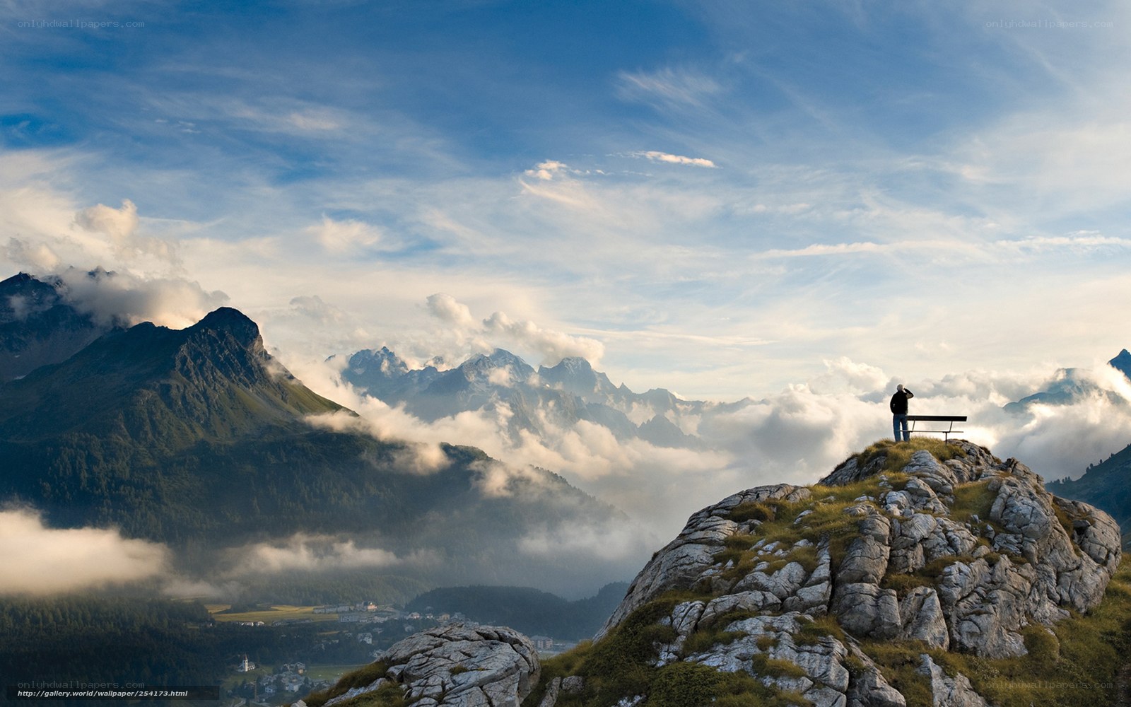 Hiker on a mountain peak