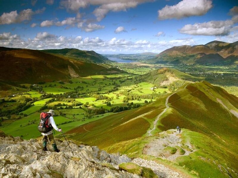 Hiker on a mountain trail