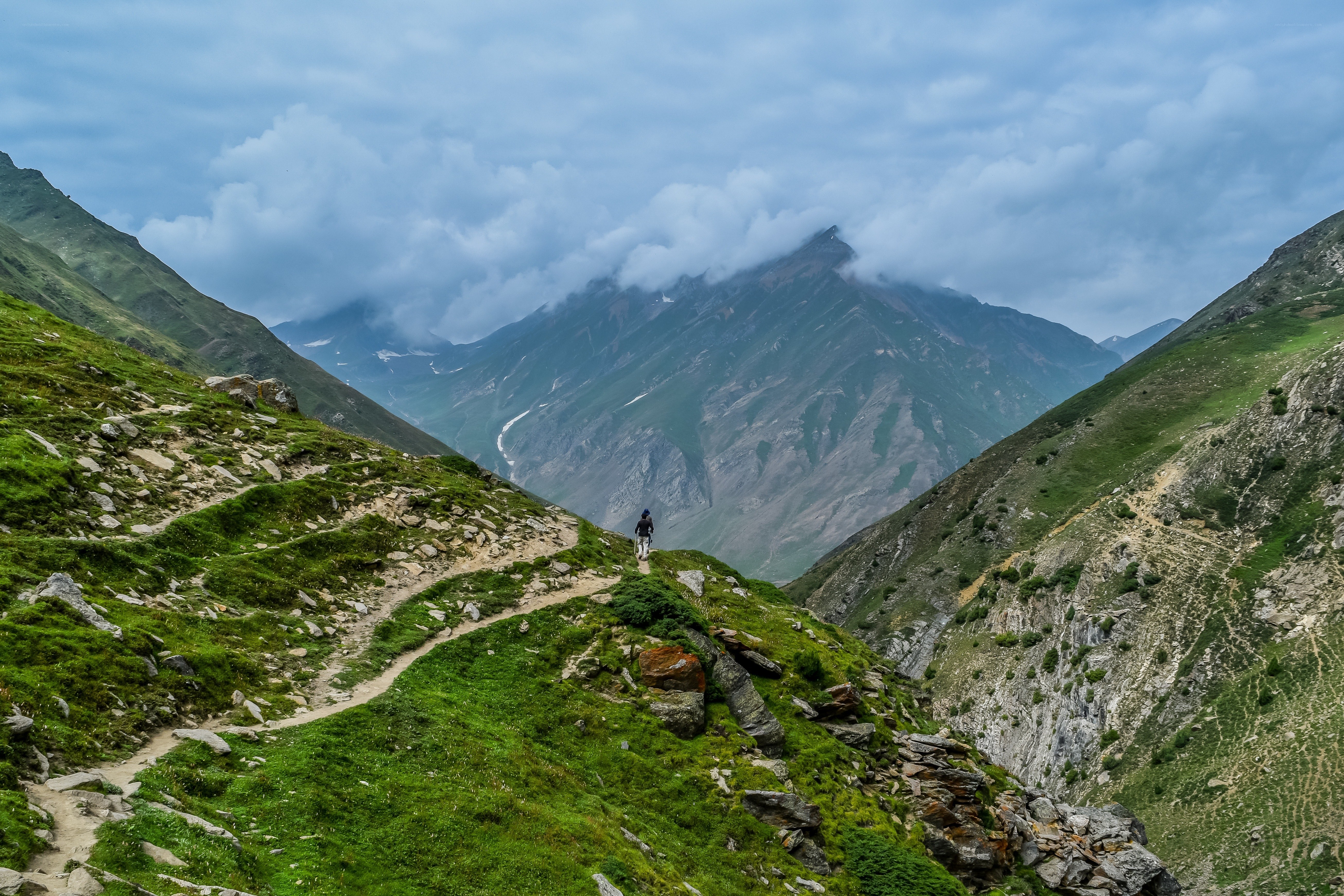 Hiker on a mountain trail