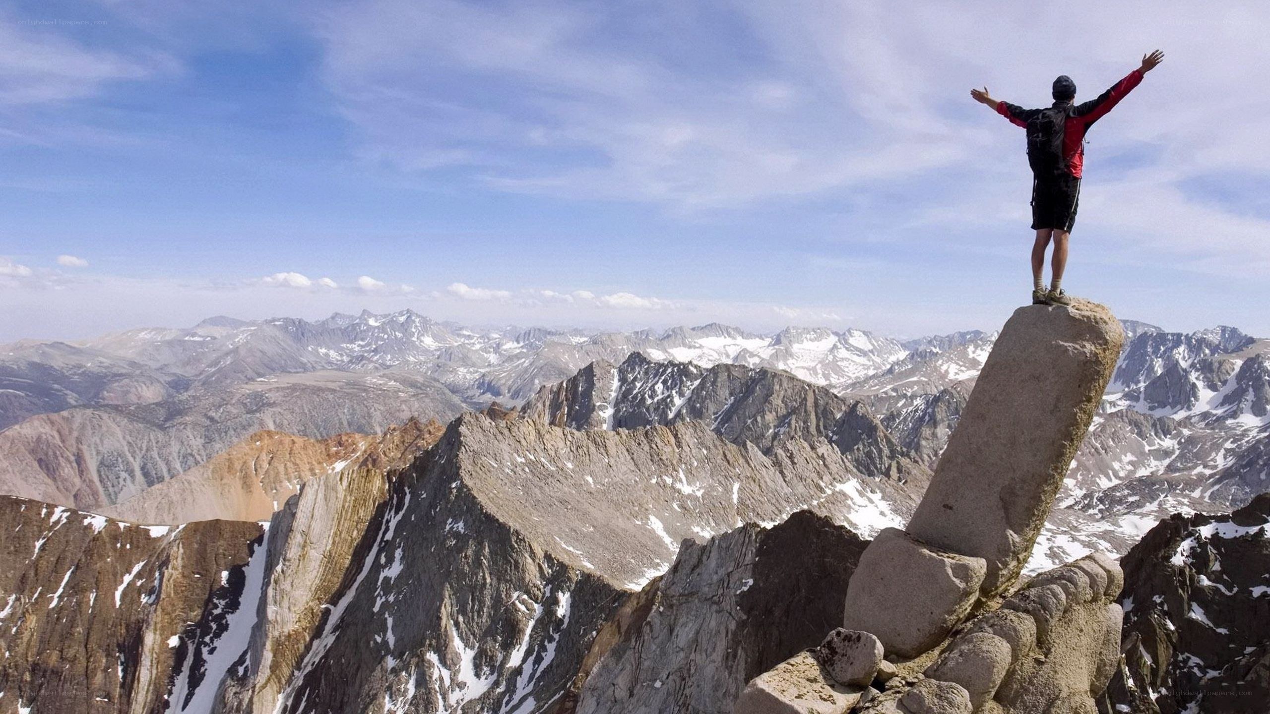 Hiker on mountain peak