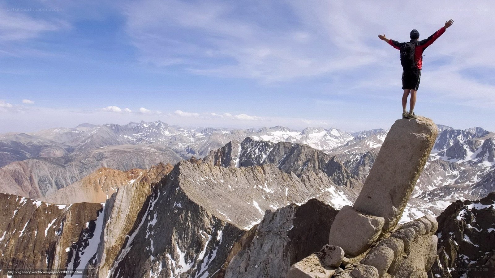 Hiker on mountain peak