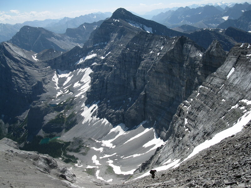 Hiker on Mountain Slope