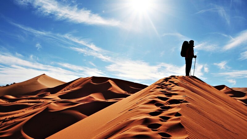 Hiker on Sand Dune