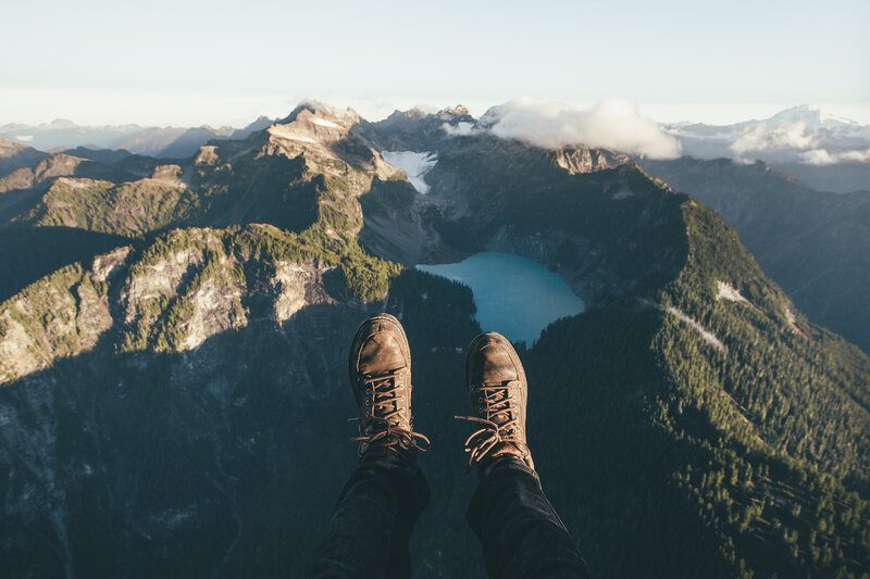 Hiker's Boots on Mountain