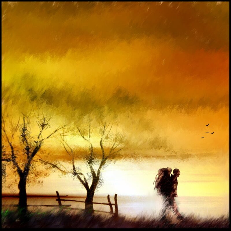 Hiker with Backpack — Yellow