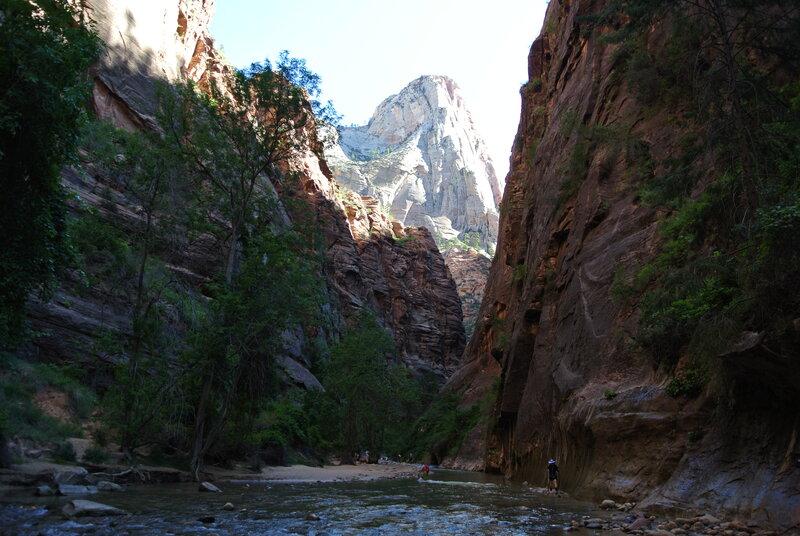 Hikers in Canyon — Brown