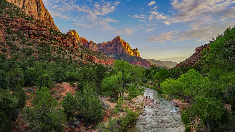Hikers in River Canyon