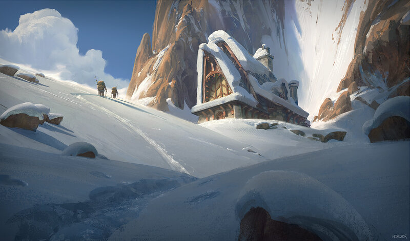 Hikers Near Mountain Hut