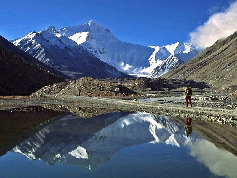 Hikers Near Mountain