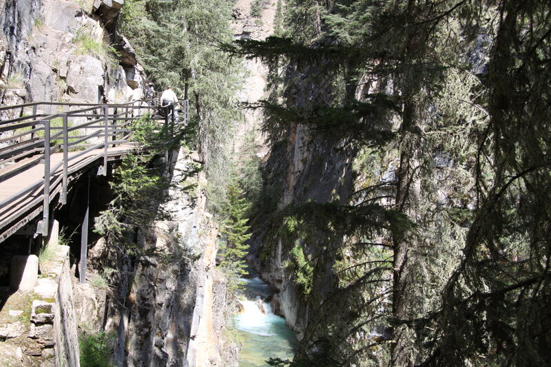 Hikers on a Canyon Path