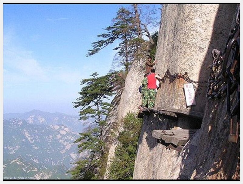 Hikers on a mountain path
