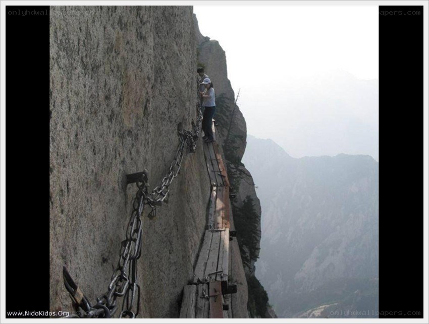 Hikers on a mountain path