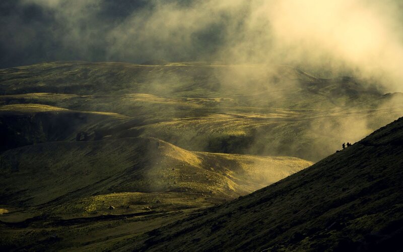 Hikers on a Mountain
