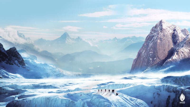 Hikers on Glacier