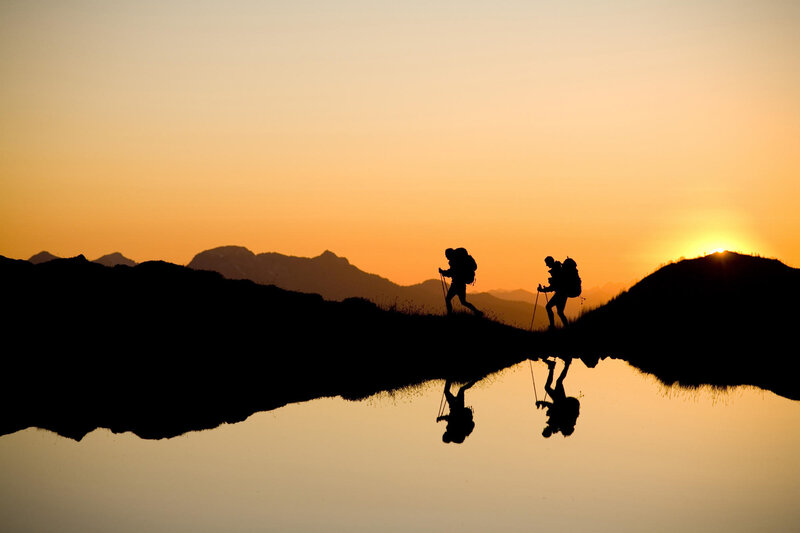 Hikers on Mountain Trail