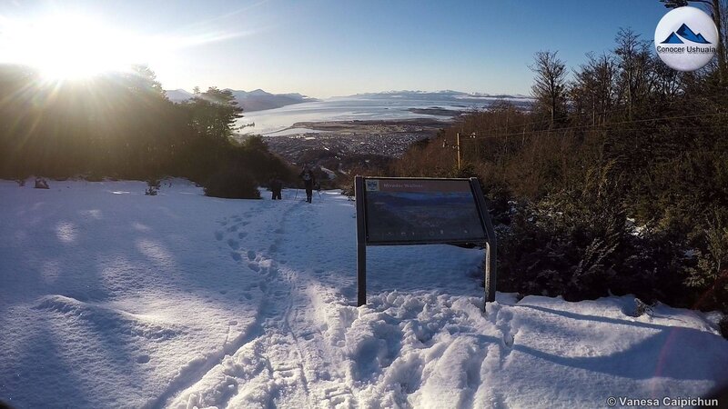 Hikers on Snowy Path