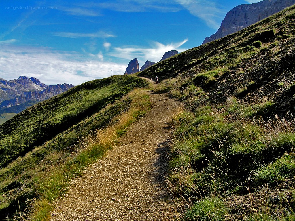 Hiking trail in the mountains