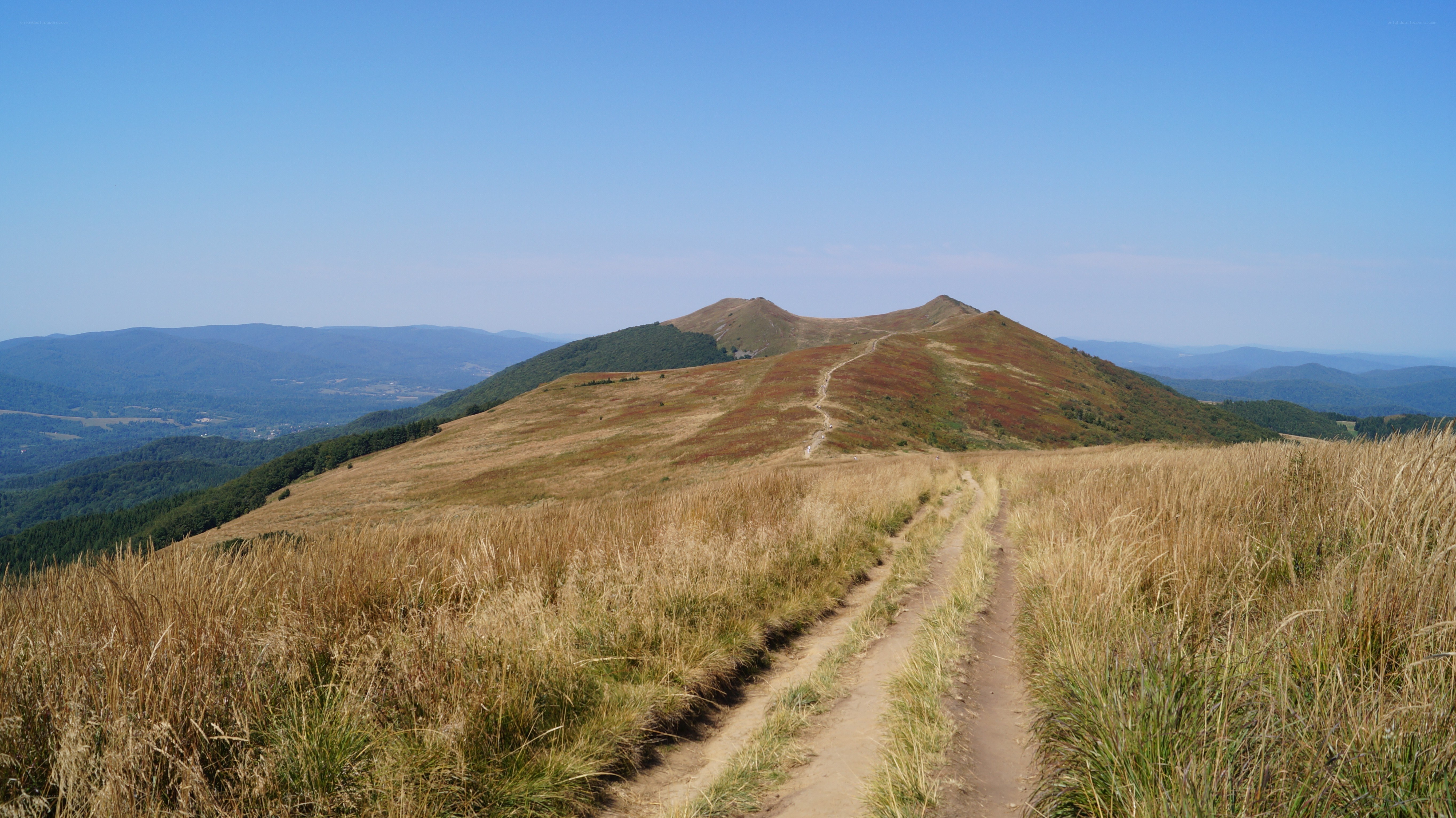 Hiking trail on a mountain ridge