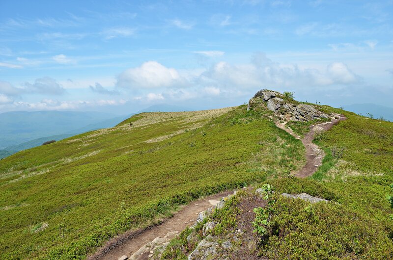 Hiking trail on a mountain ridge