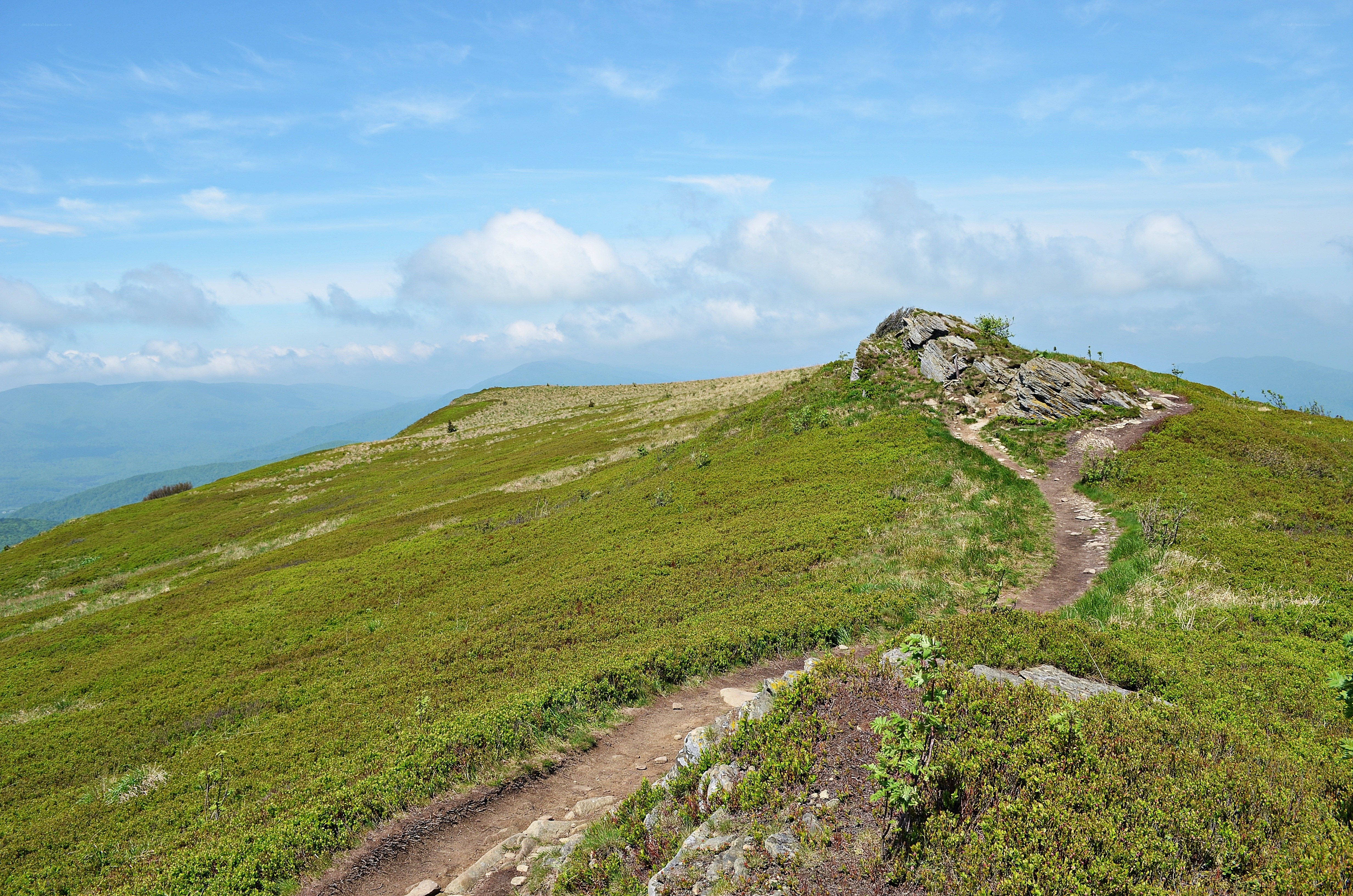 Hiking trail on a mountain ridge