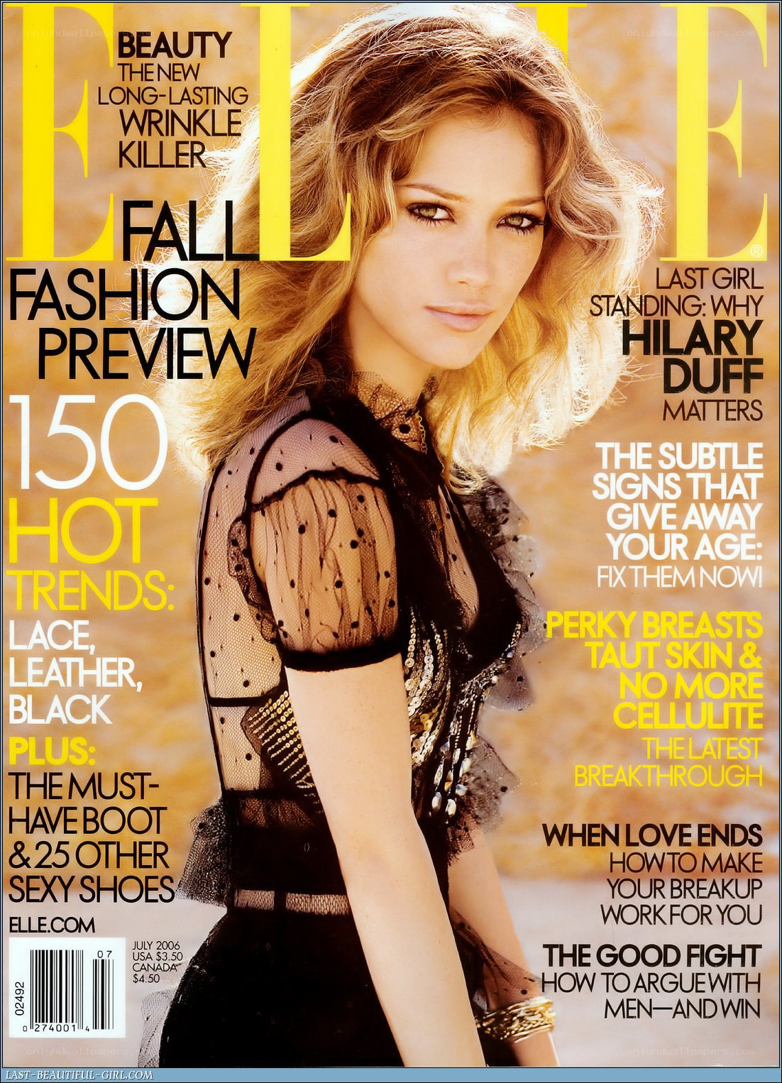 Hilary Duff on Elle cover