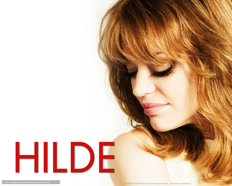Hilde portrait with red text