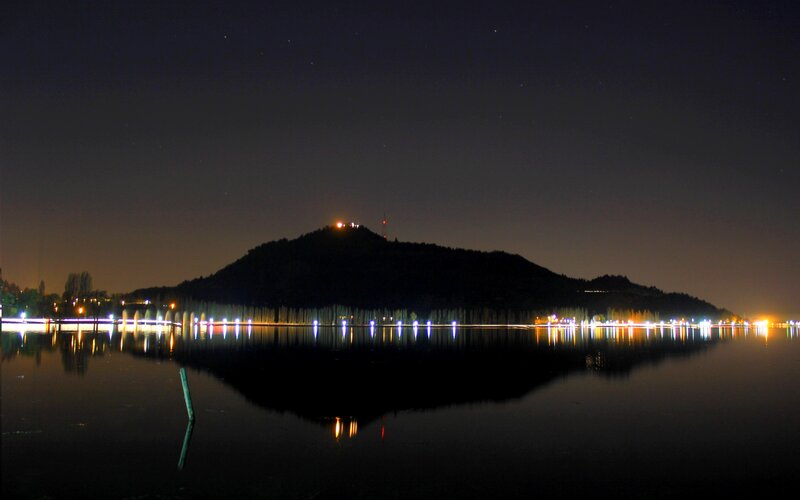 Hill with Lights at Night
