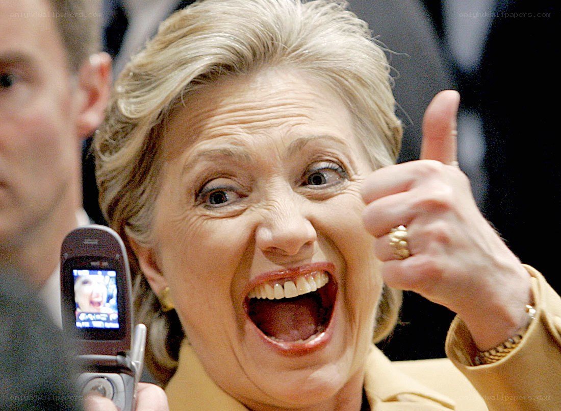 Hillary Clinton giving a thumbs-up