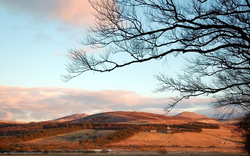 Hills at Sunset — Orange