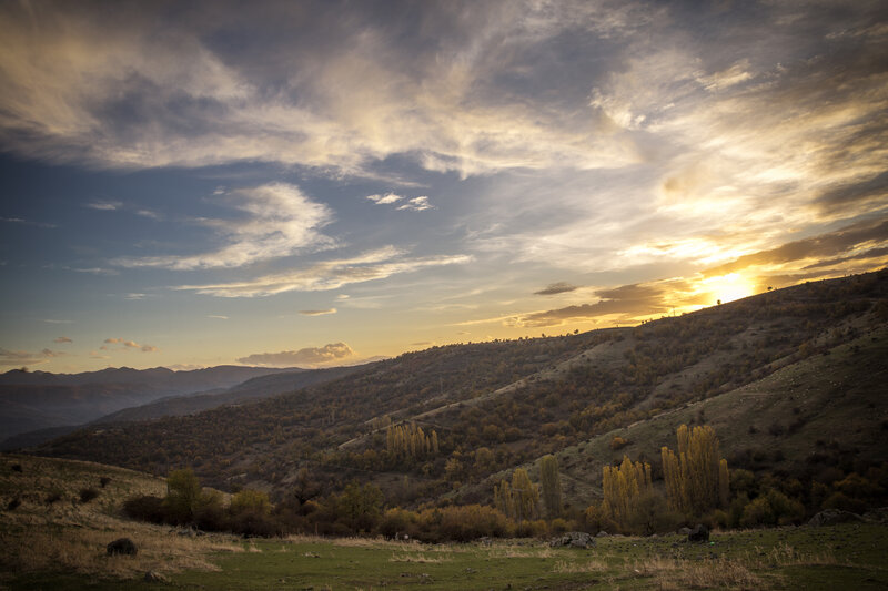 Hills at Sunset — Yellow