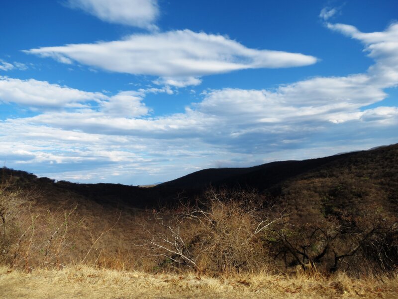Hills under a cloudy sky