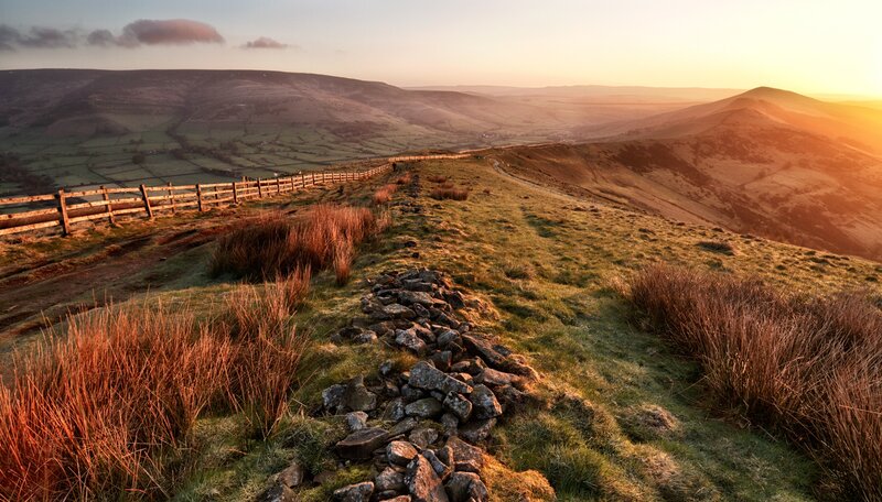 Hillside Path at Sunset