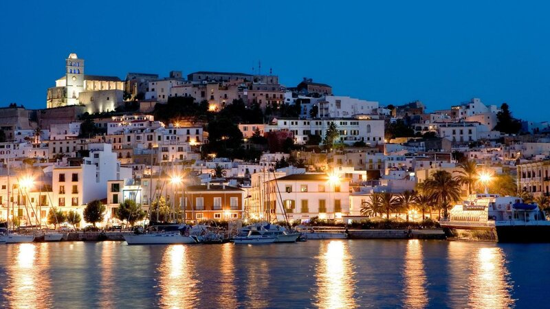 Hillside Town at Night