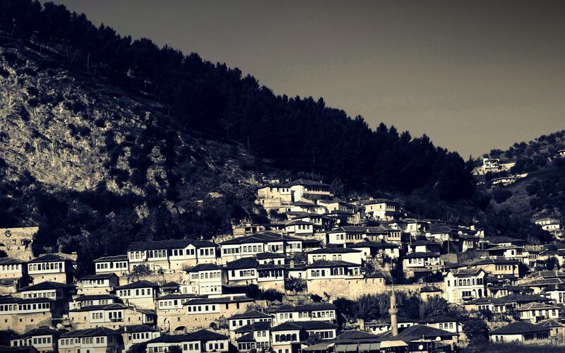 Hillside Town Buildings — Black