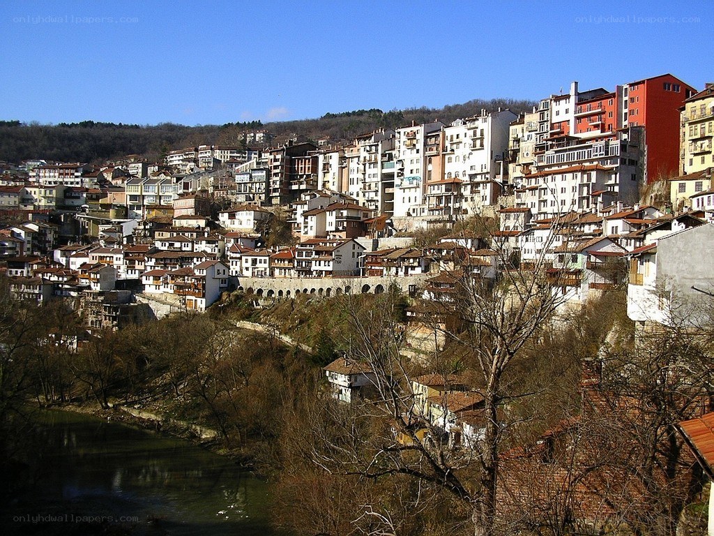 Hillside town by the river