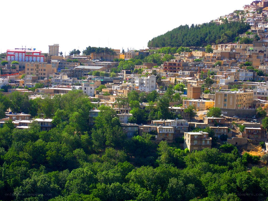 Hillside town with dense buildings