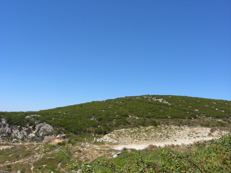 Hillside under clear blue sky