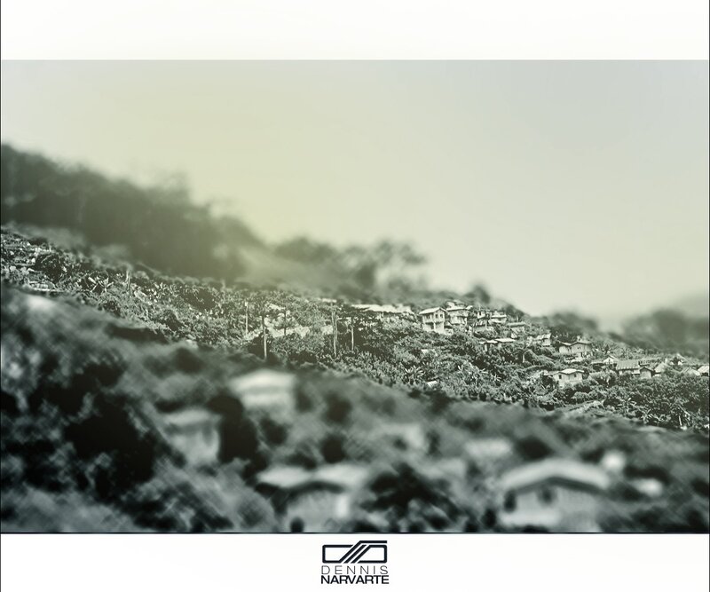 Hillside Village in Sepia