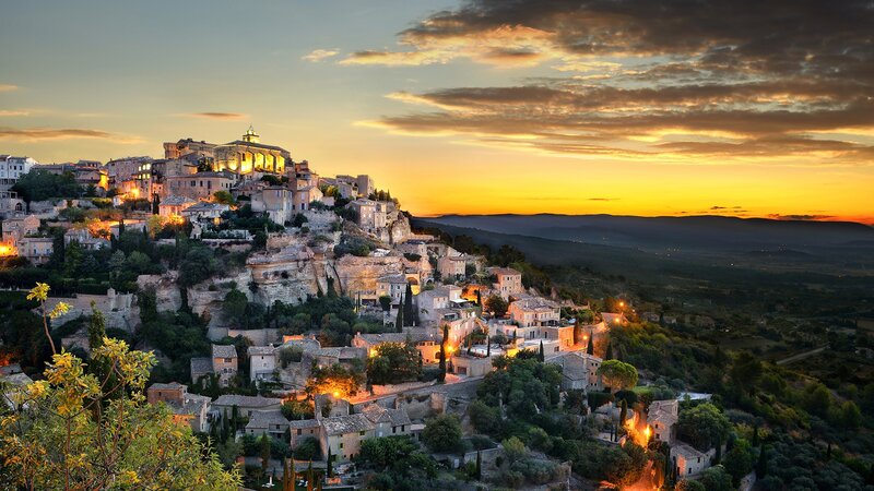 Hilltop Village at Sunset